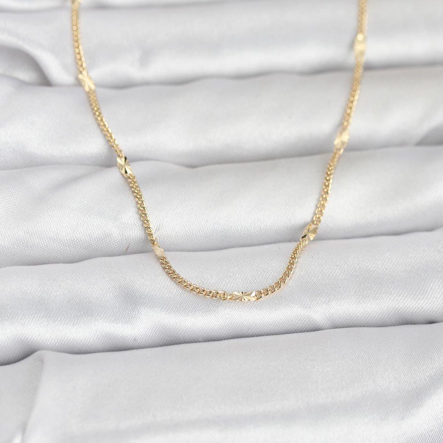 CM 14K Gold Color Laser Punch Model 60 cm Women s Necklace