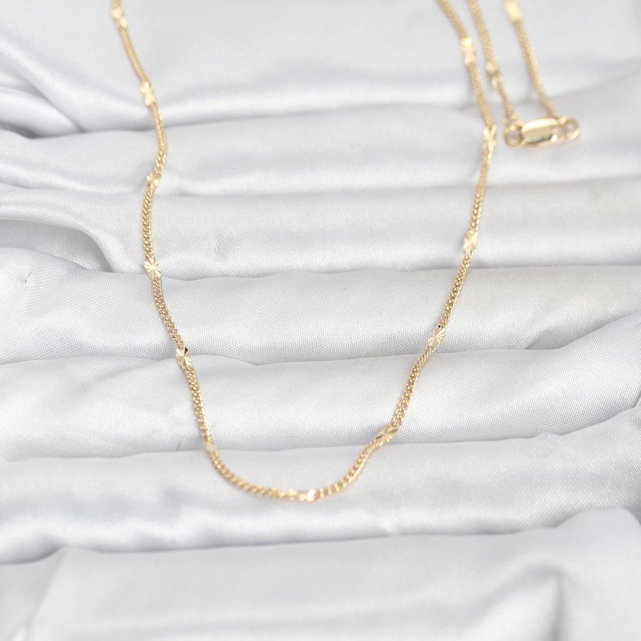 CM 14K Gold Color Laser Punch Model 60 cm Women s Necklace