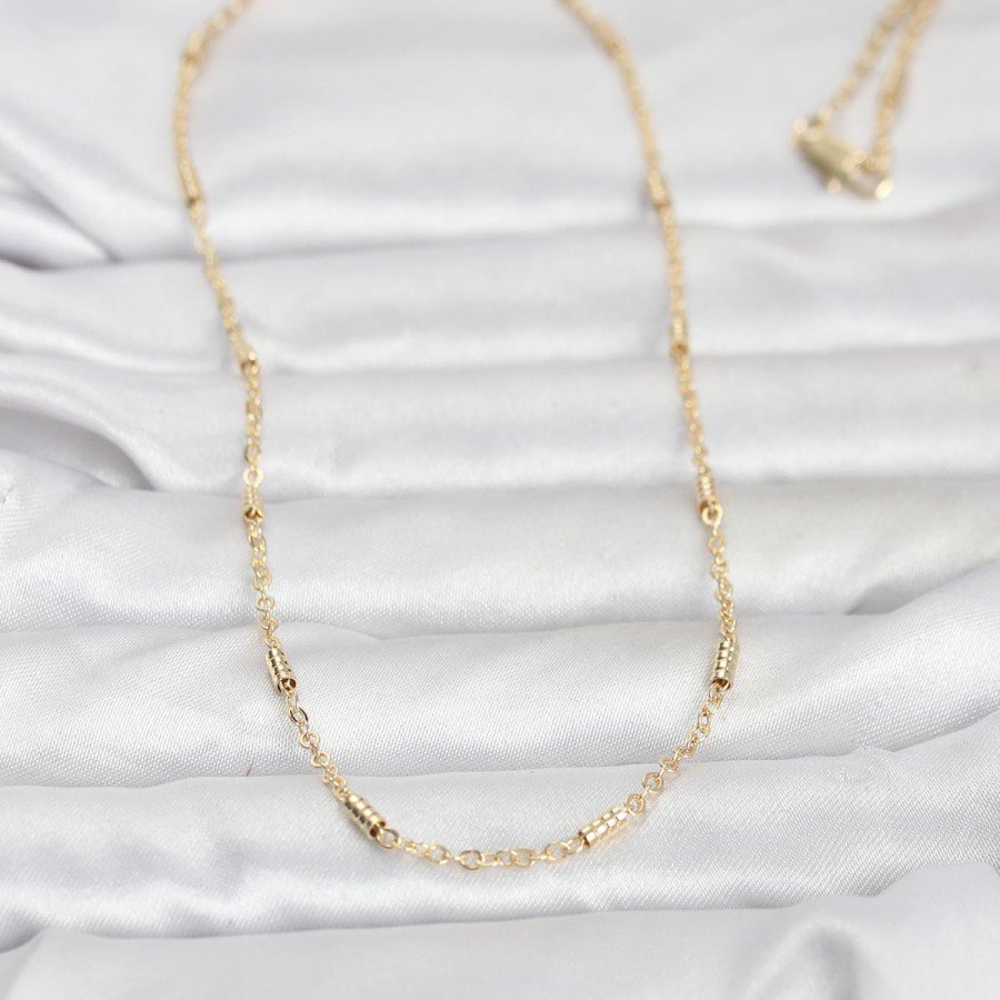 CM 14K Gold Color Bar Chain Model 60 cm Women s Necklace