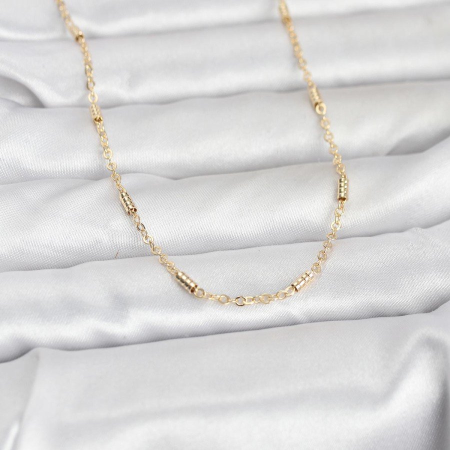 CM 14K Gold Color Bar Chain Model 60 cm Women s Necklace