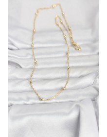 CM 14K Gold Color Twist and Ball Chain Model 60 cm Women's Necklace