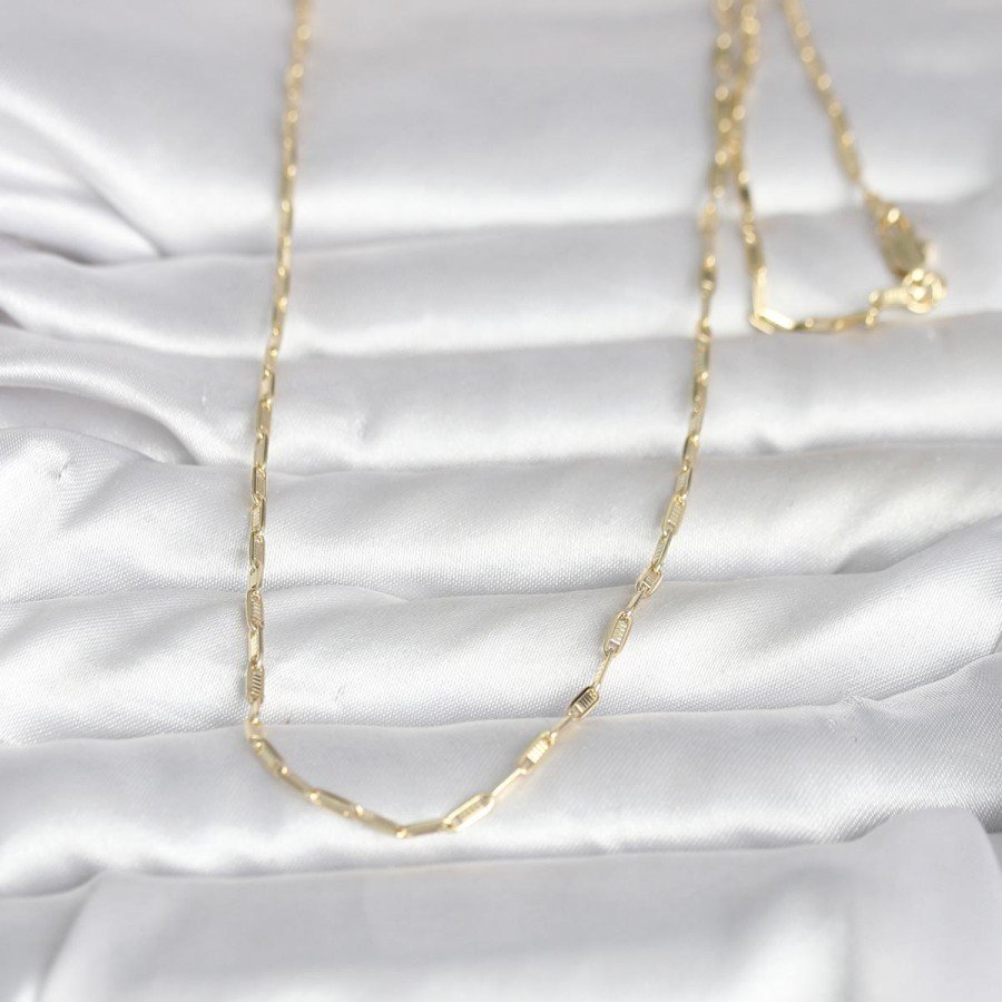 CM 14K Gold Color Thin Paper Clip Chain Model 60 cm Women s Necklace