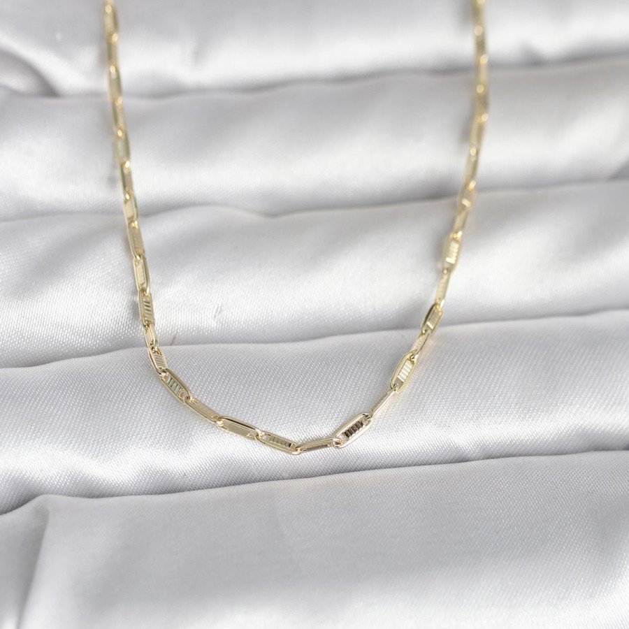 CM 14K Gold Color Thin Paper Clip Chain Model 60 cm Women s Necklace