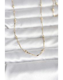 CM 14K Gold Color Cut Bar Chain Heeled Model 60 cm Women's Necklace