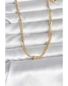 CM 14K Gold Color Ball Model 60 cm Women's Necklace