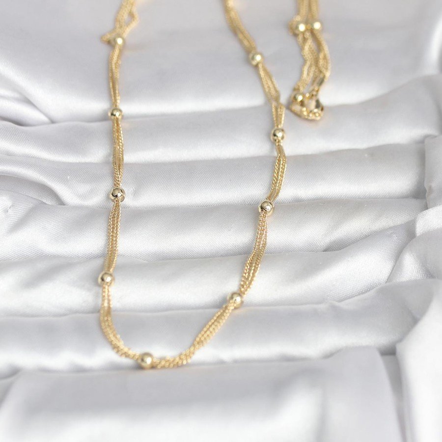 CM 14K Gold Color Ball Model 60 cm Women s Necklace CM 14K Gold Color Ball Model 60 cm Women s Necklace