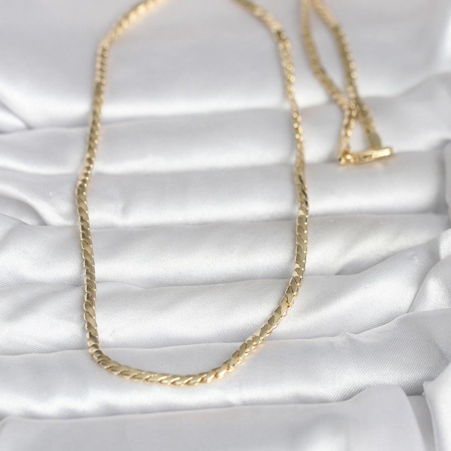 CM 14K Gold Color Flat Model 60 cm Women s Necklace