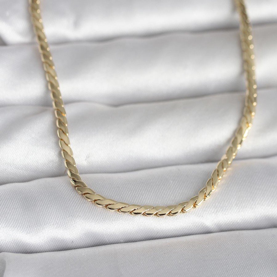 CM 14K Gold Color Flat Model 60 cm Women s Necklace
