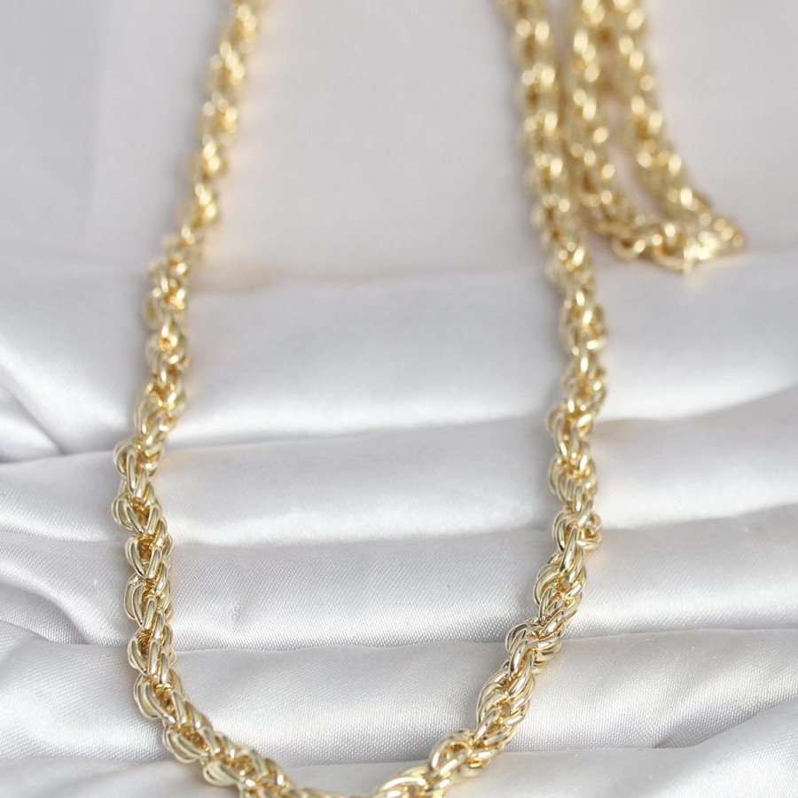 CM 14K Gold Color Thick Twist Chain Model 60 cm Women s Necklace CM 14K Gold Color Thick Twist Chain Model 60 cm Women s Necklace