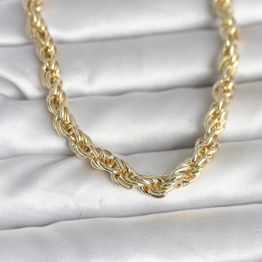 CM 14K Gold Color Thick Twist Chain Model 60 cm Women s Necklace CM 14K Gold Color Thick Twist Chain Model 60 cm Women s Necklace