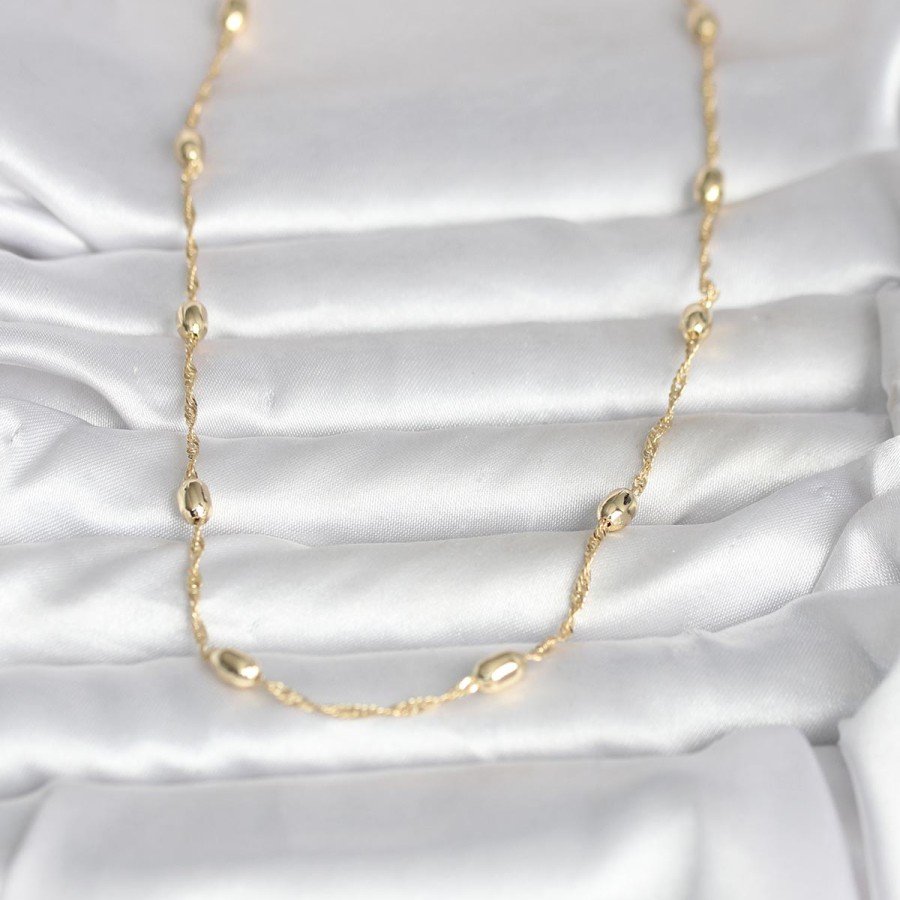 CM 14K Gold Color Twist Chain Drop Heel Model 45 cm Women s Necklace