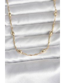CM 14K Gold Color Twist Chain Drop Heel Model 45 cm Women's Necklace