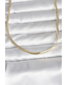 CM 14K Gold Color Flat Chain Model 45 cm Women's Necklace