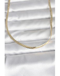 CM 14K Gold Color Flat Chain Model 45 cm Women's Necklace