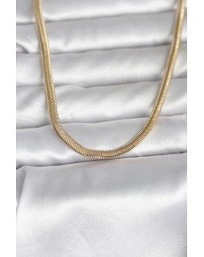 CM 14K Gold Color Flat Snake Chain Model 45 cm Women's Necklace