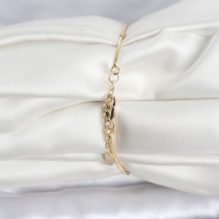CM 14K Gold Color Bar Snake Chain Model Women s Bracelet