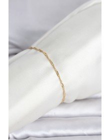 CM 14K Gold Color Crushed Twist Chain Model Women's Bracelet