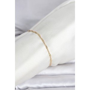 CM 14K Gold Color Crushed Twist Chain Model Women's Bracelet