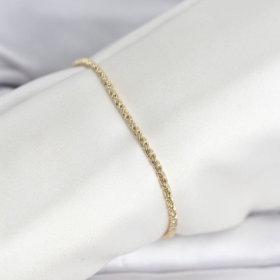 CM 14K Gold Color Twist Chain Model Women s Bracelet