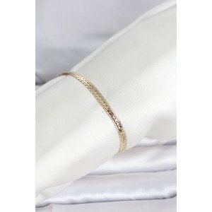 CM 14K Gold Color Laser Flat Chain Model Women's Bracelet