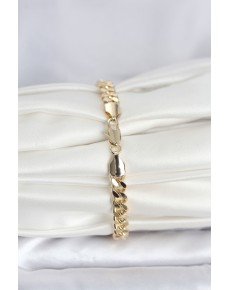 CM 14K Gold Color Crushed Thick Chain Model Women's Bracelet
