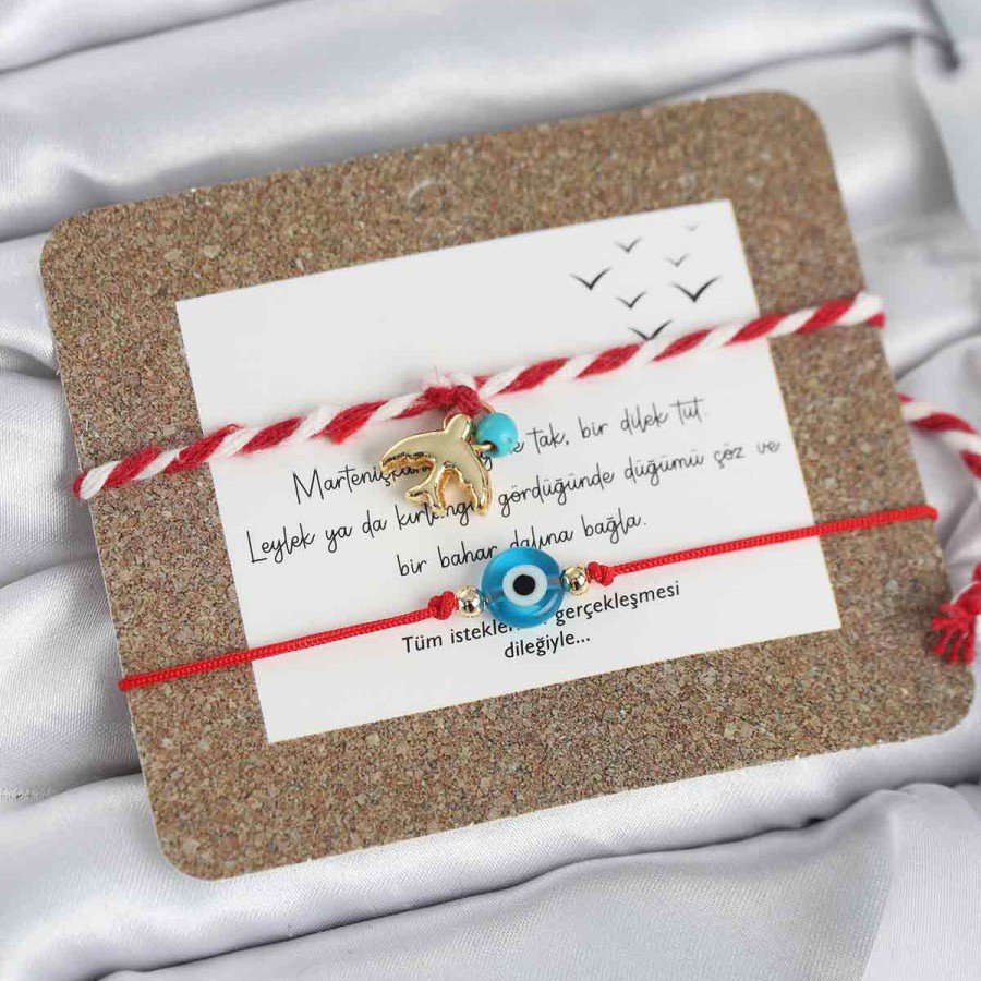 Marteniçka Bracelet 2-Piece Evil Eye and Swallow Model