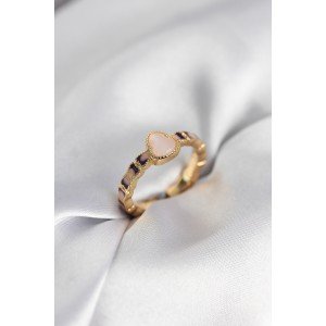 Gold Color Enameled Calabash Model Women's Ring