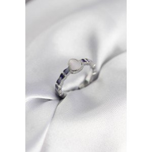 Silver Color Enameled Calabash Model Women's Ring