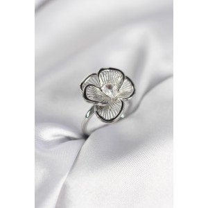 Silver Color Flower Model Vintage Women's Ring Silver Color Flower Model Vintage Women's Ring