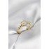 Gold Color Pearlescent Star Model Zircon Stone Women's Ring