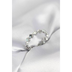 Silver Color Pearlescent Clover Model Women's Ring