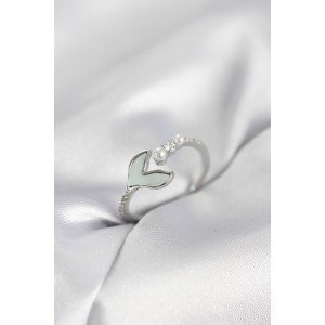 Silver Color Fish Tail Model Women's Ring