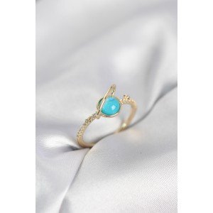 Gold Color Zircon Stone Saturn Model Women's Ring Gold Color Zircon Stone Saturn Model Women's Ring