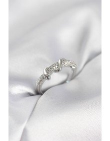 Silver Color Zircon Stone Spiral Snake Model Women's Ring