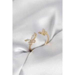 Butterfly Model Zircon Stone Gold Color Women's Ring Butterfly Model Zircon Stone Gold Color Women's Ring