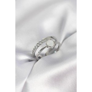 Minimal Queen Written Silver Color Brass Women's Ring Minimal Queen Written Silver Color Brass Women's Ring