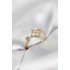 Gold Color Angular Clover Model Zircon Stone Women's Ring