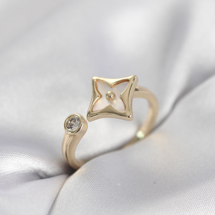 Gold Color Angular Clover Model Zircon Stone Women s Ring Gold Color Angular Clover Model Zircon Stone Women s Ring