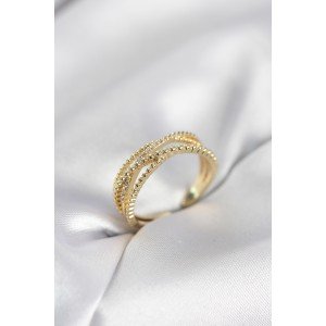 Gold Color Spiral Model Women's Ring