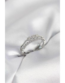 Silver Color Minimal Star Model Women's Ring