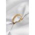 Gold Color Motif Patterned Zircon Stone Women's Ring