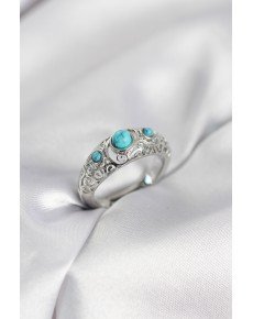 Vintage Model Blue Stone Silver Color Women's Ring