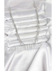 Brass Silver Color Fringed Model Women's Necklace