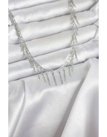 Brass Silver Color Fringed Model Women's Necklace