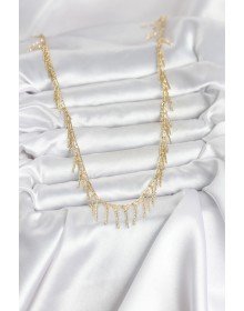 Brass Gold Color Fringed Model Women's Necklace