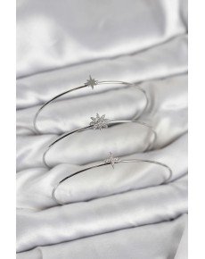 Zircon Stone Pole Star Model Silver Color 3-Piece Women's Bracelet Combination
