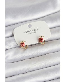 Ladybug Model Gold Color Brass Children's Earring Ladybug Model Gold Color Brass Children's Earring