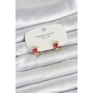 Ladybug Model Gold Color Brass Children's Earring