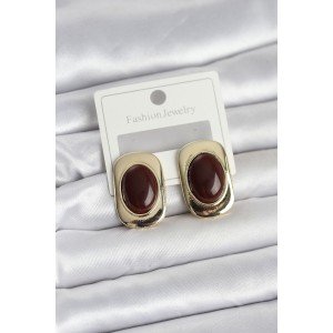 Brown Color Square Model Vintage Women's Earrings