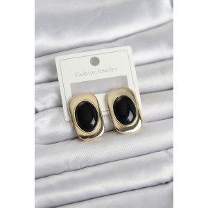 Black Color Square Model Vintage Women's Earrings Black Color Square Model Vintage Women's Earrings